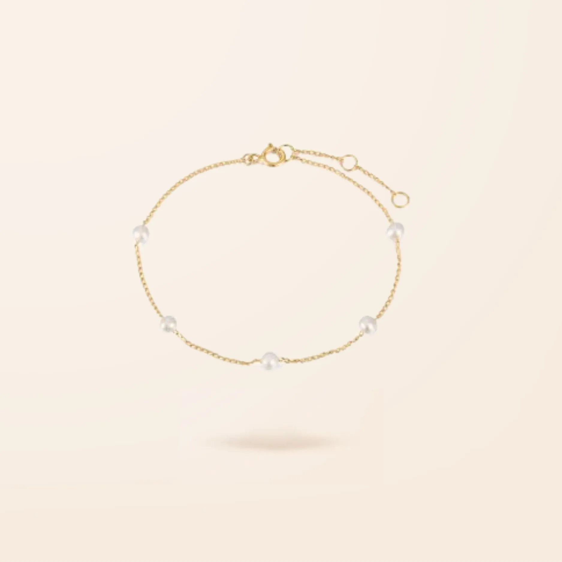 10K Gold Pearls By the Yard Bracelet