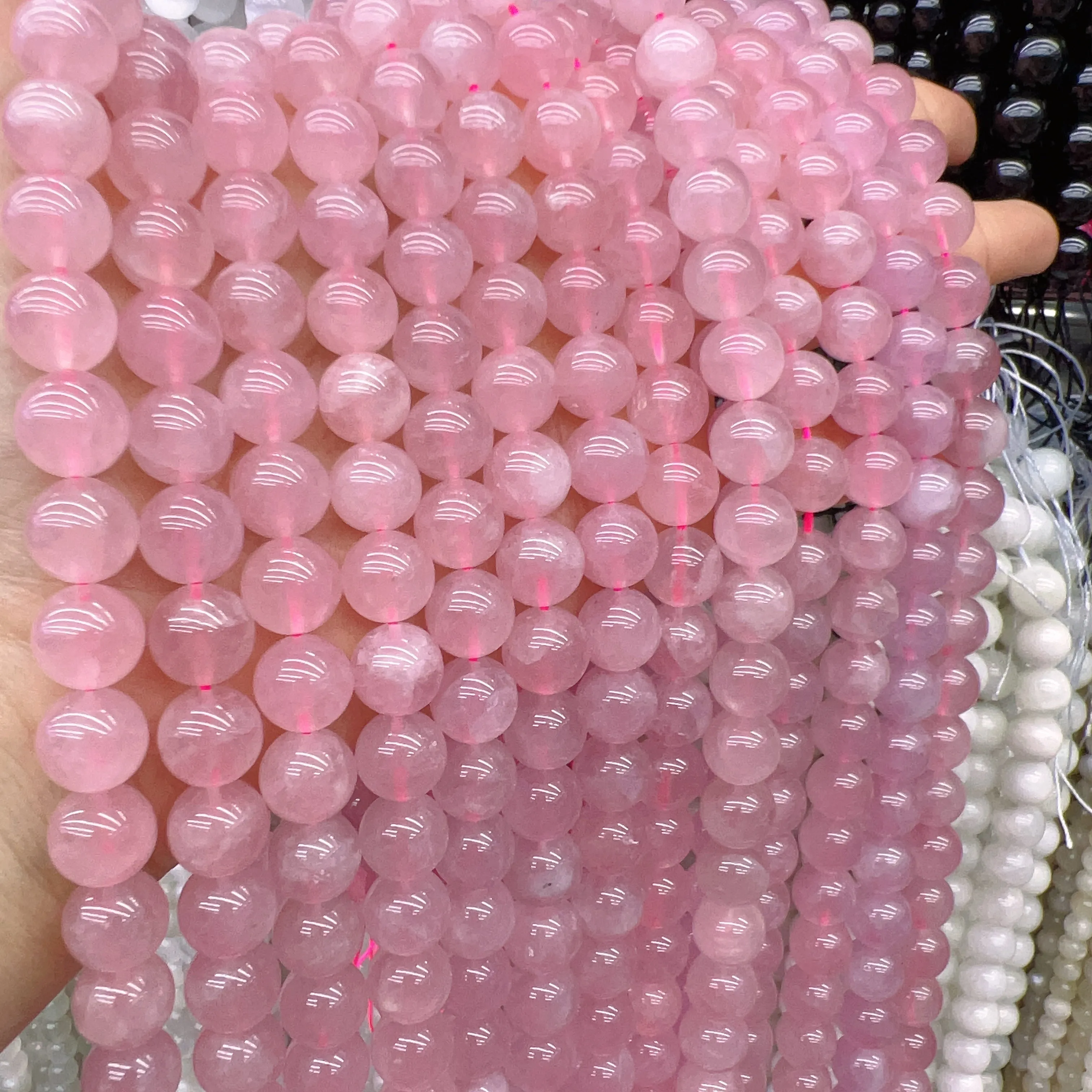 10mm Natural Madagascar Rose Quartz Round Bead Strands DIY Jewelry Project