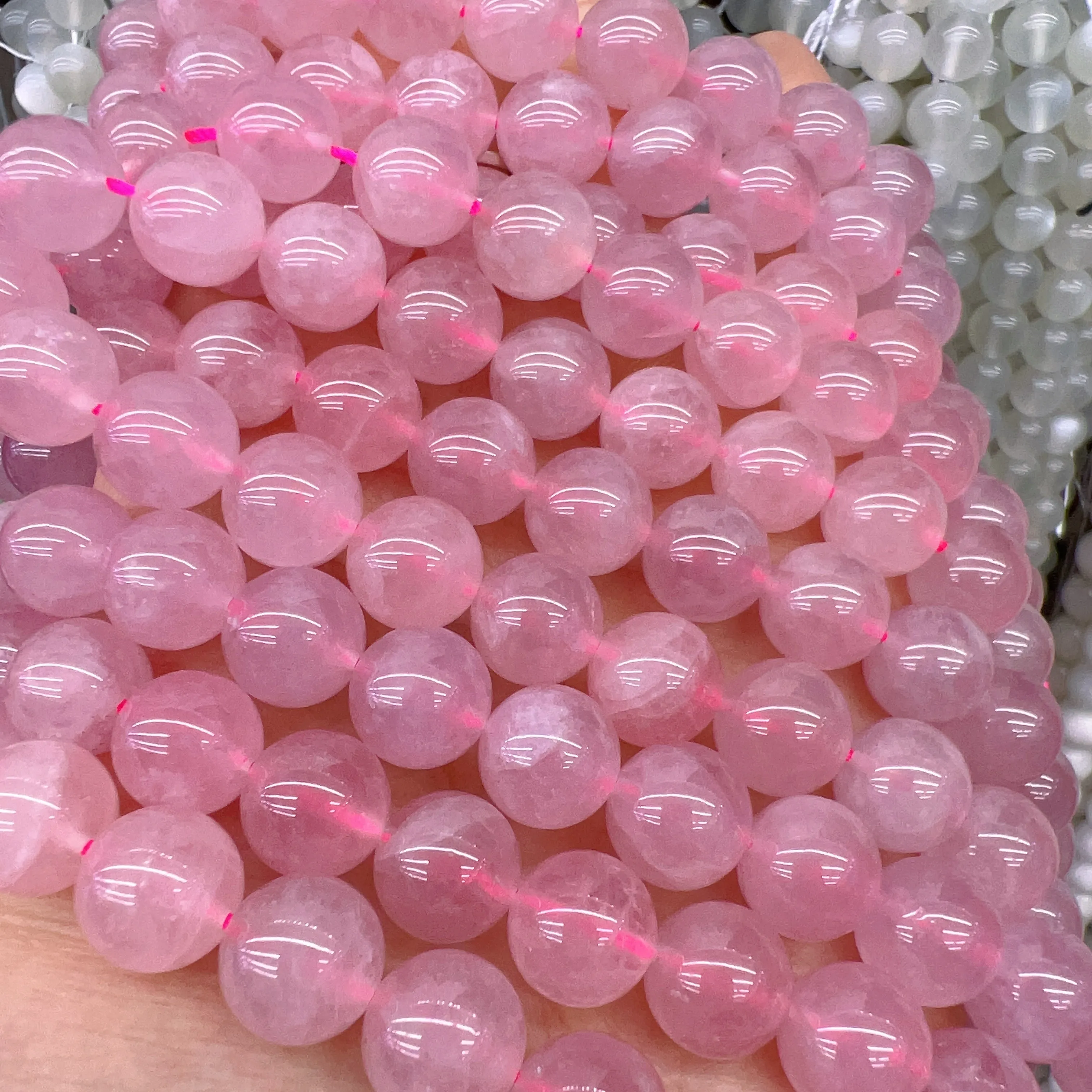 10mm Natural Madagascar Rose Quartz Round Bead Strands DIY Jewelry Project