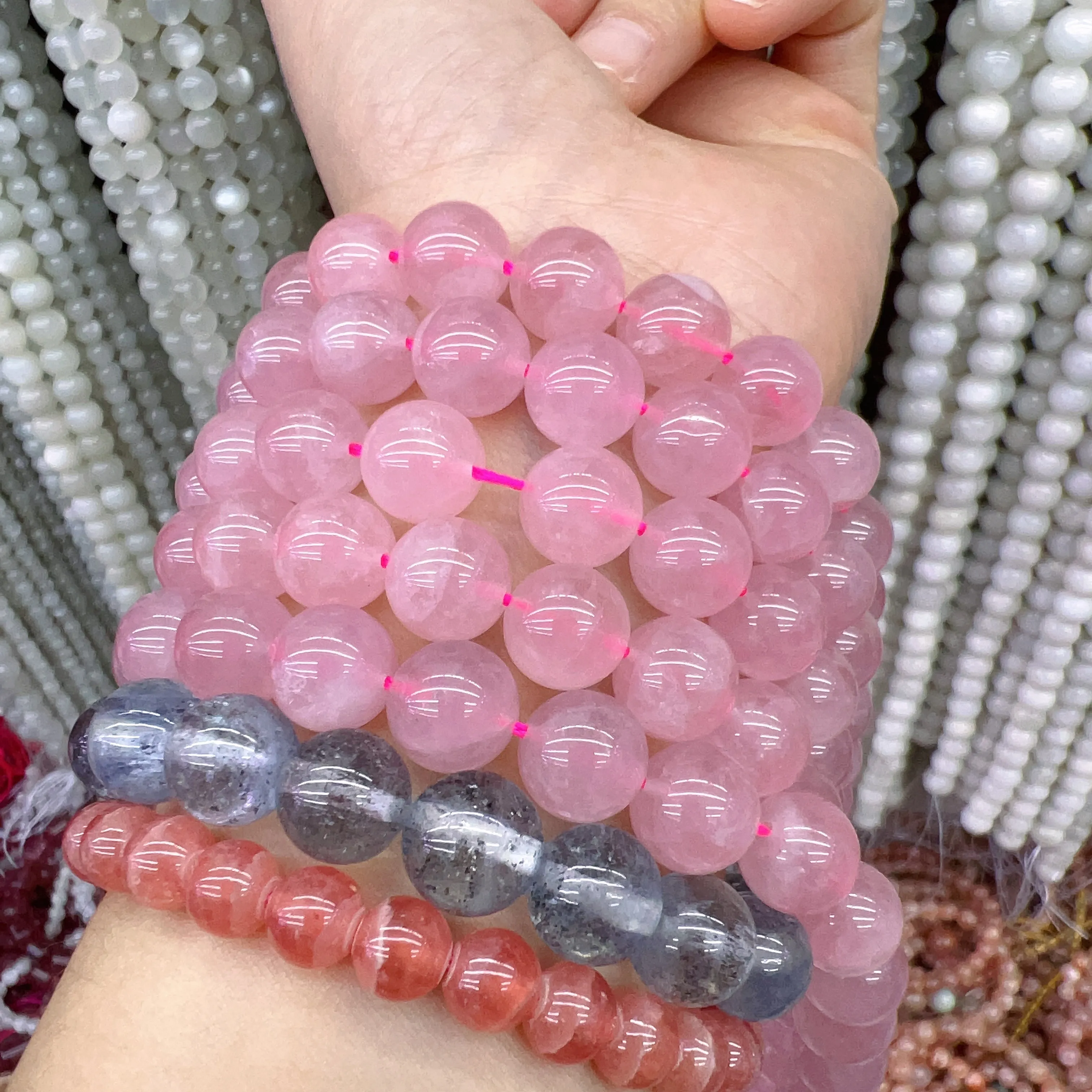 10mm Natural Madagascar Rose Quartz Round Bead Strands DIY Jewelry Project