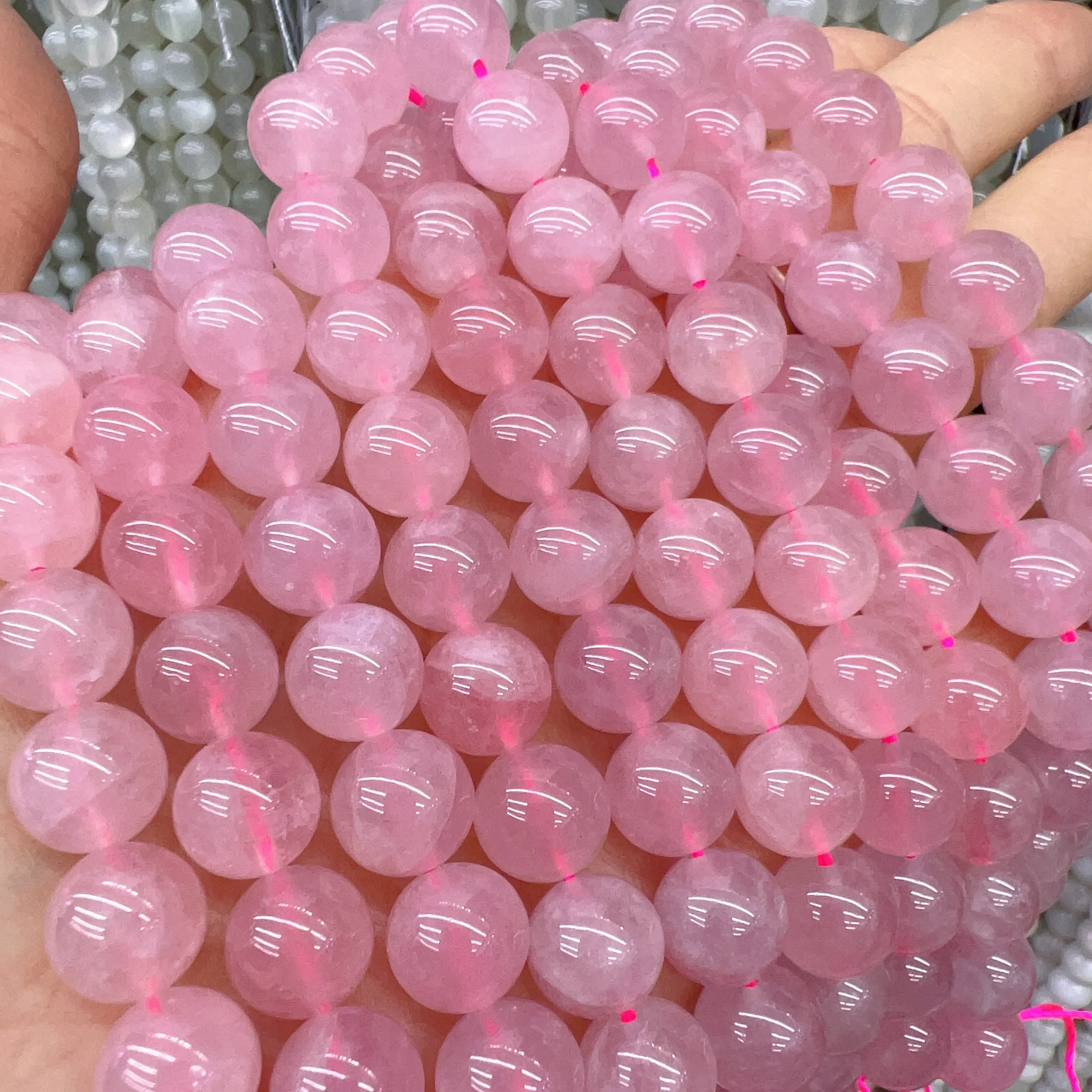 10mm Natural Madagascar Rose Quartz Round Bead Strands DIY Jewelry Project