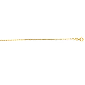 14K Gold 1.1mm Singapore Chain