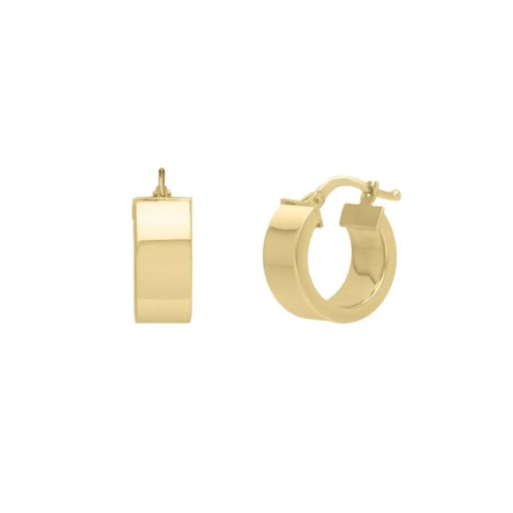 14k Gold Square Tube Hoop Earrings