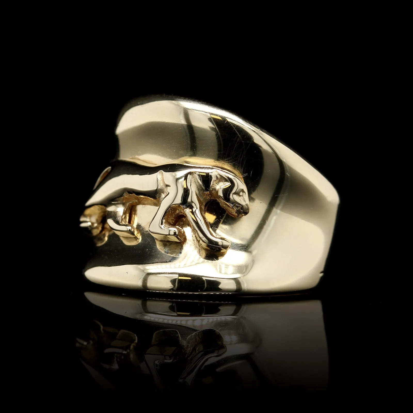 14K Yellow Gold Estate Panther Ring