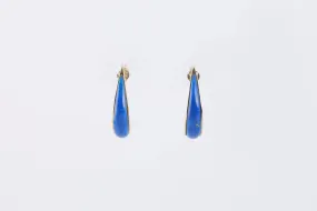 14k Yellow Gold Lapis Lazuli Inlay Earrings (2.26g.)