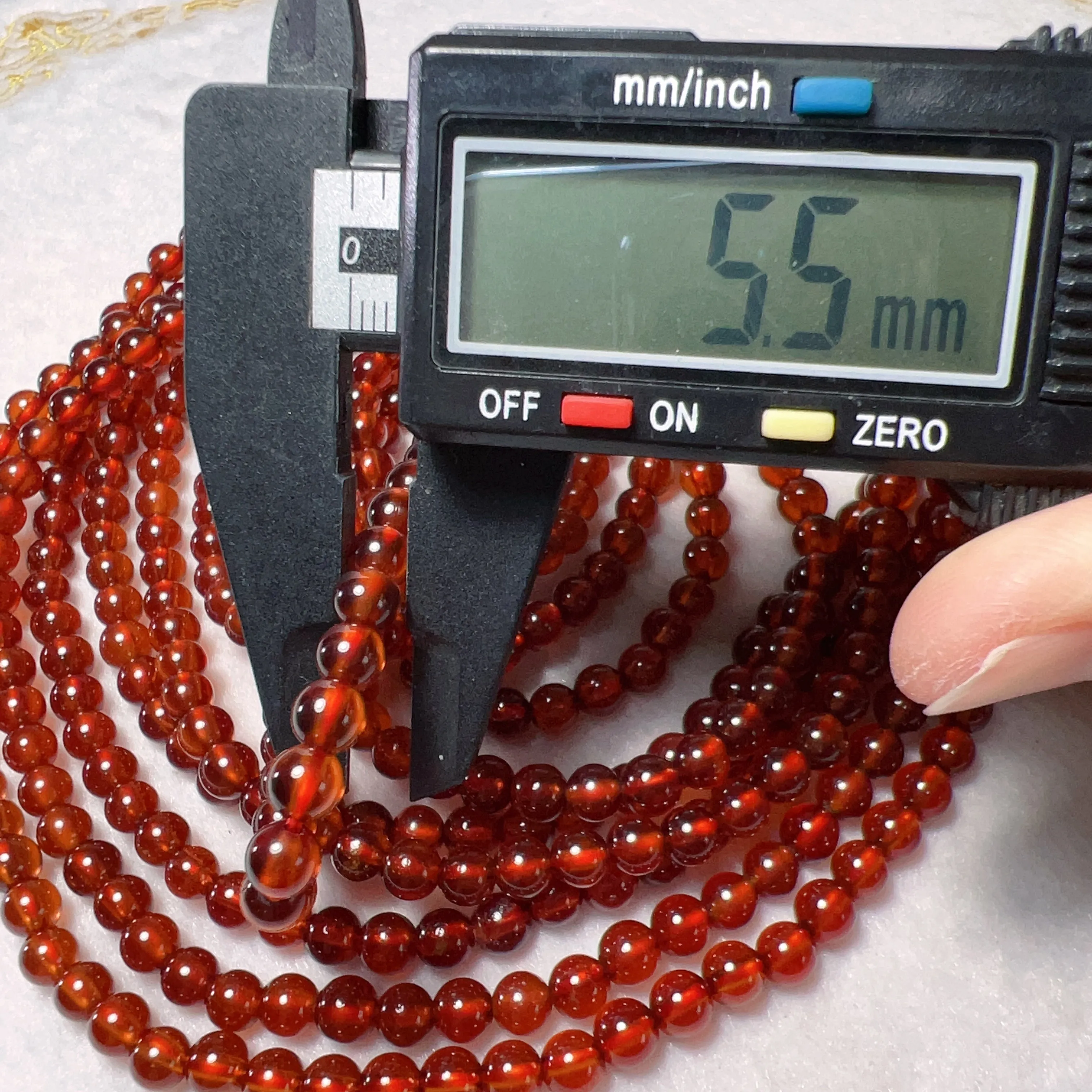 3-Wraps 5.6mm Natural High-clarity Spessartine Orange Garnet Beaded Bracelets for DIY Jewelry Project