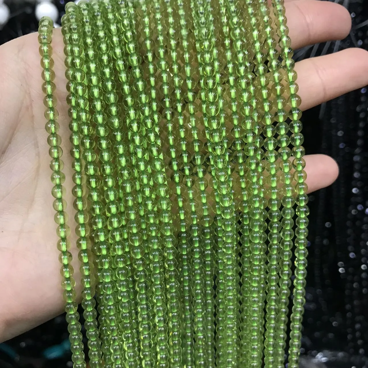 4mm Natural Top Grade Peridot Round Bead Strands DIY Jewelry Project