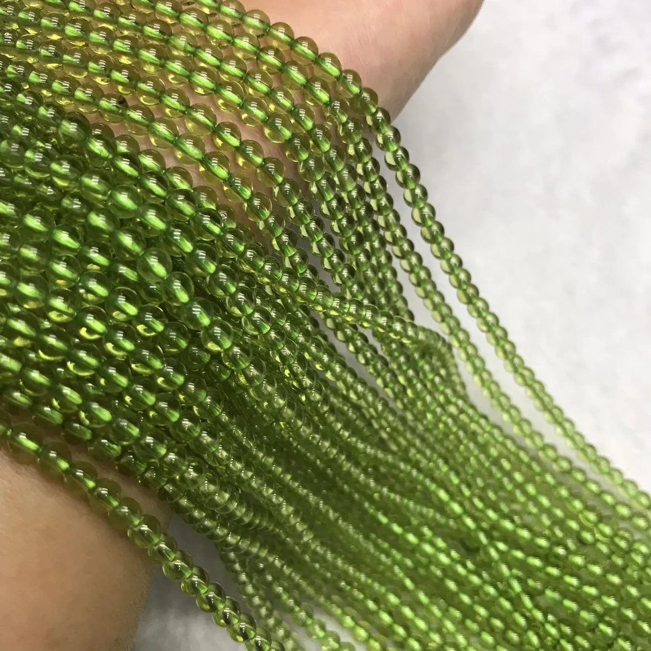 4mm Natural Top Grade Peridot Round Bead Strands DIY Jewelry Project