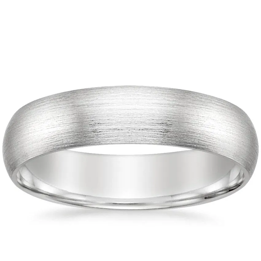 5mm Men's Matte Comfort Fit Wedding Ring - NM34