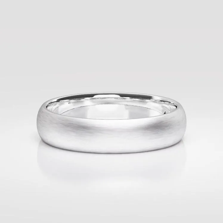 5mm Men's Matte Comfort Fit Wedding Ring - NM34