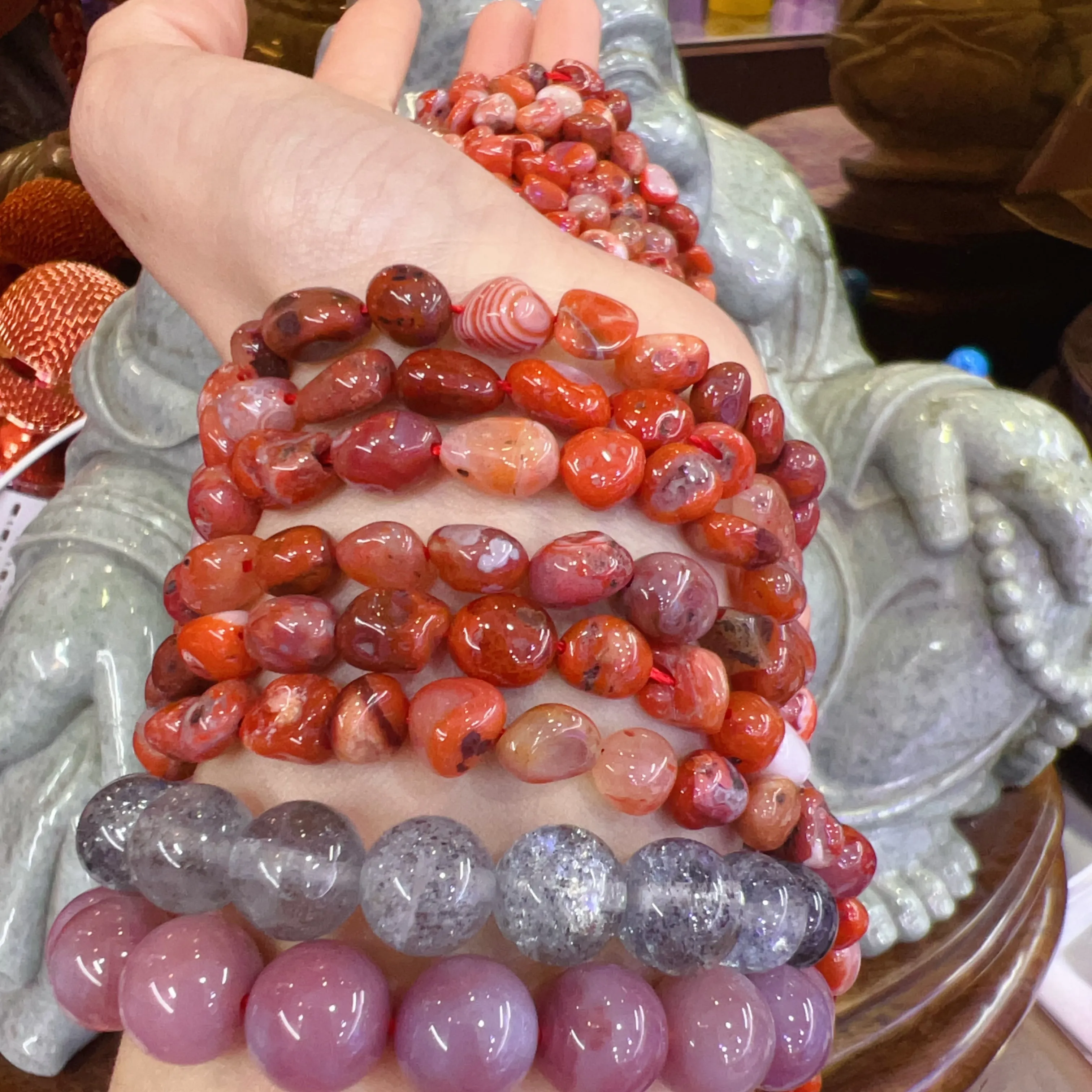 7.5x8.5mm Natural Red Agate Free-formed Bead Strands DIY Jewelry Project Supply