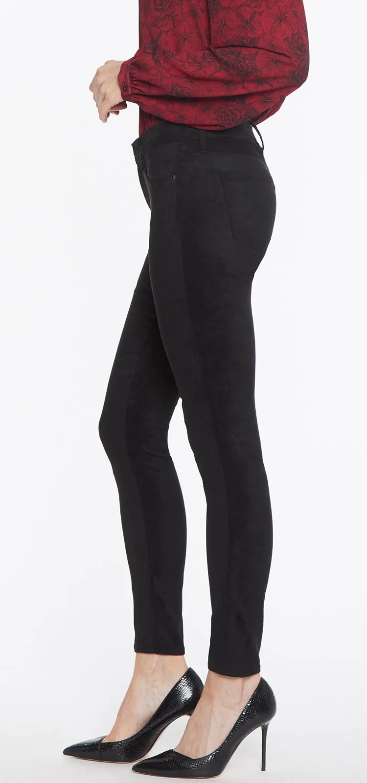 Ami Skinny Zwart Faux Suède | Black