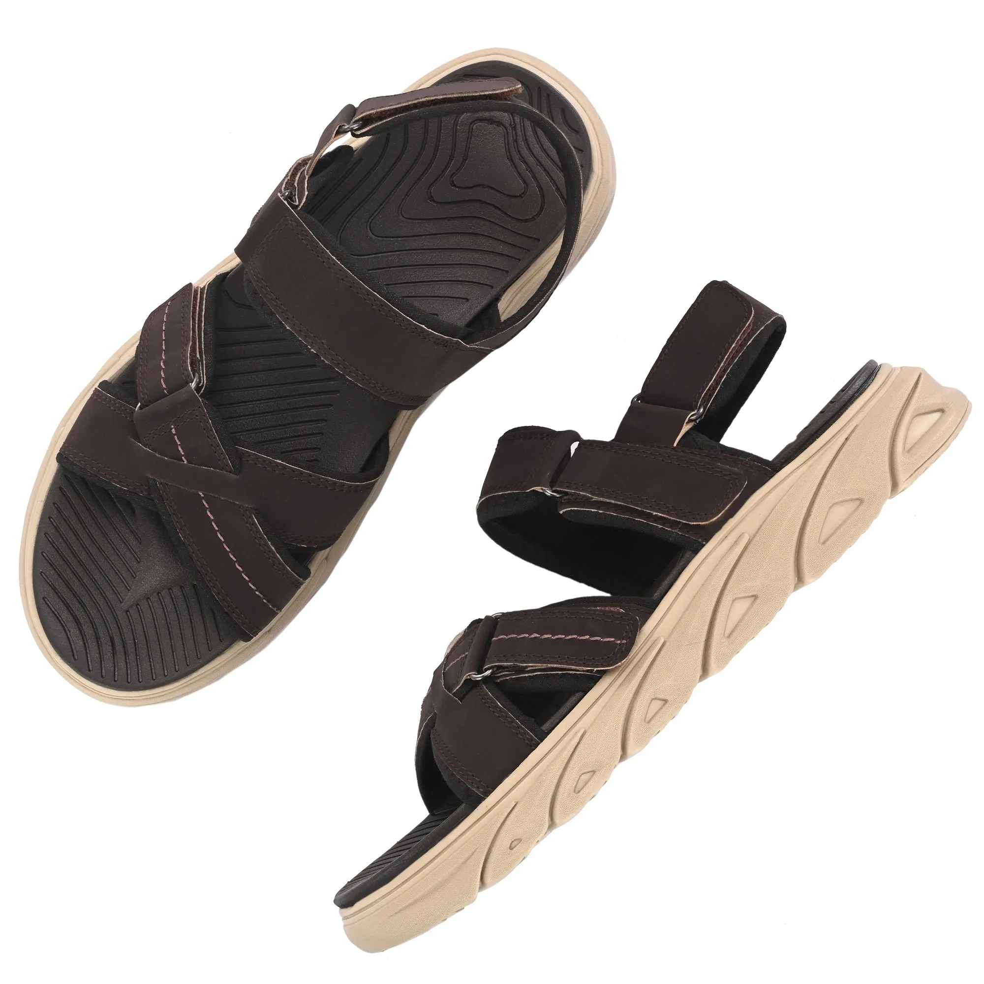 Attitudist Unisex Handcrafted Brown Sports Sandal