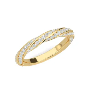 AUTRE - 14k Yellow Gold 0.65ct Lab Grown Diamond Swirl Band