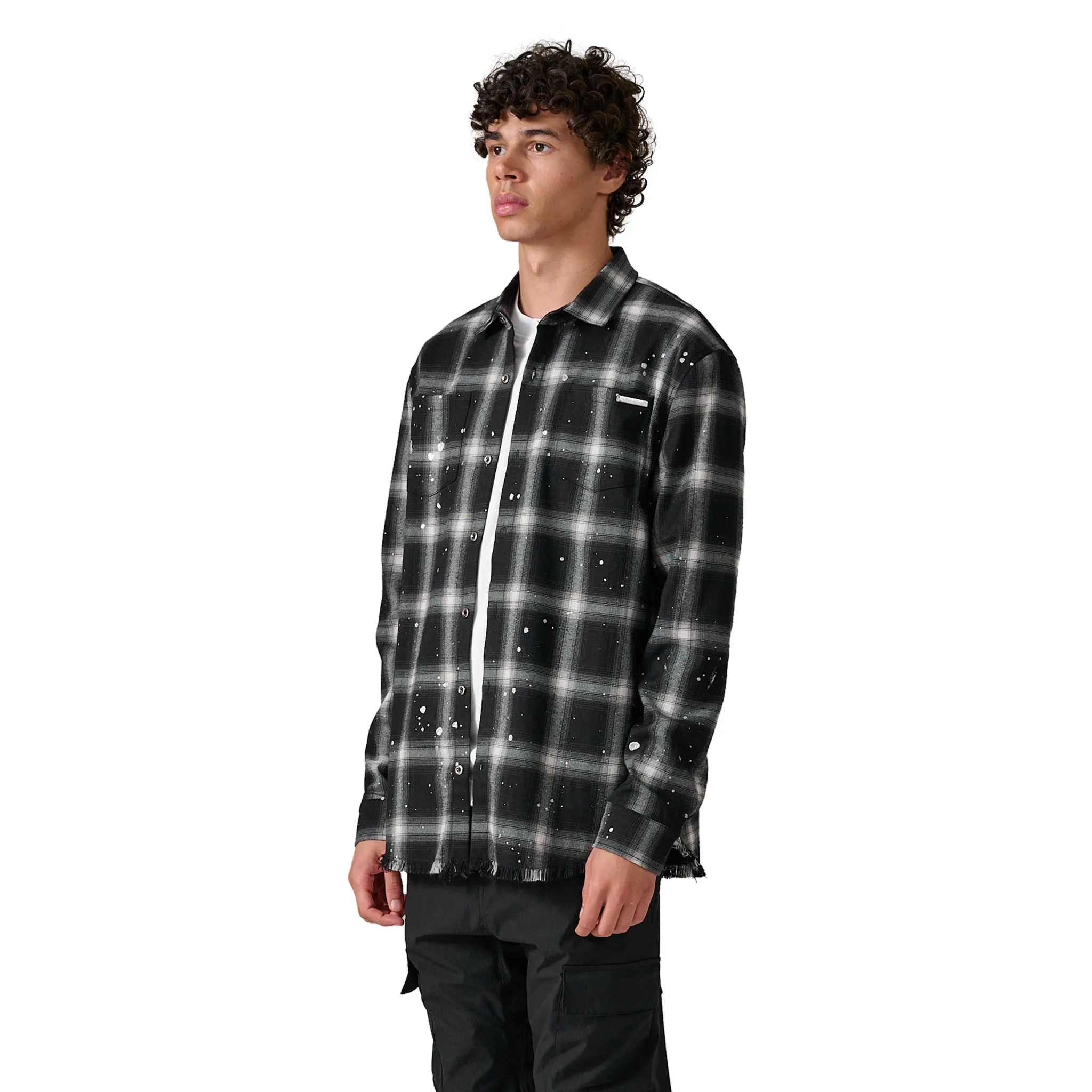 Azat Mard Check Logo Shirt Black