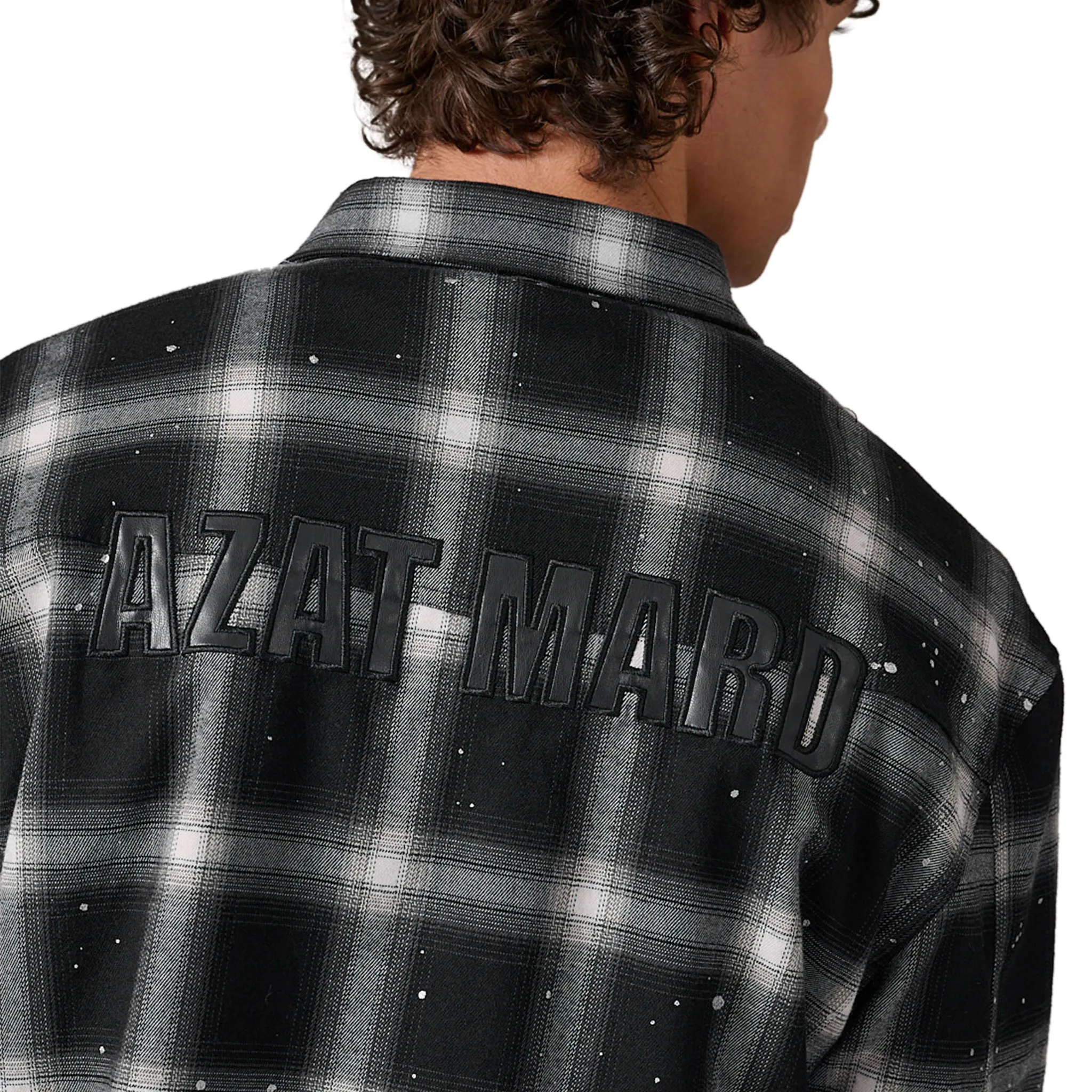 Azat Mard Check Logo Shirt Black