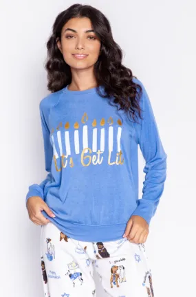 Blue Let's Get Lit sweatshirt