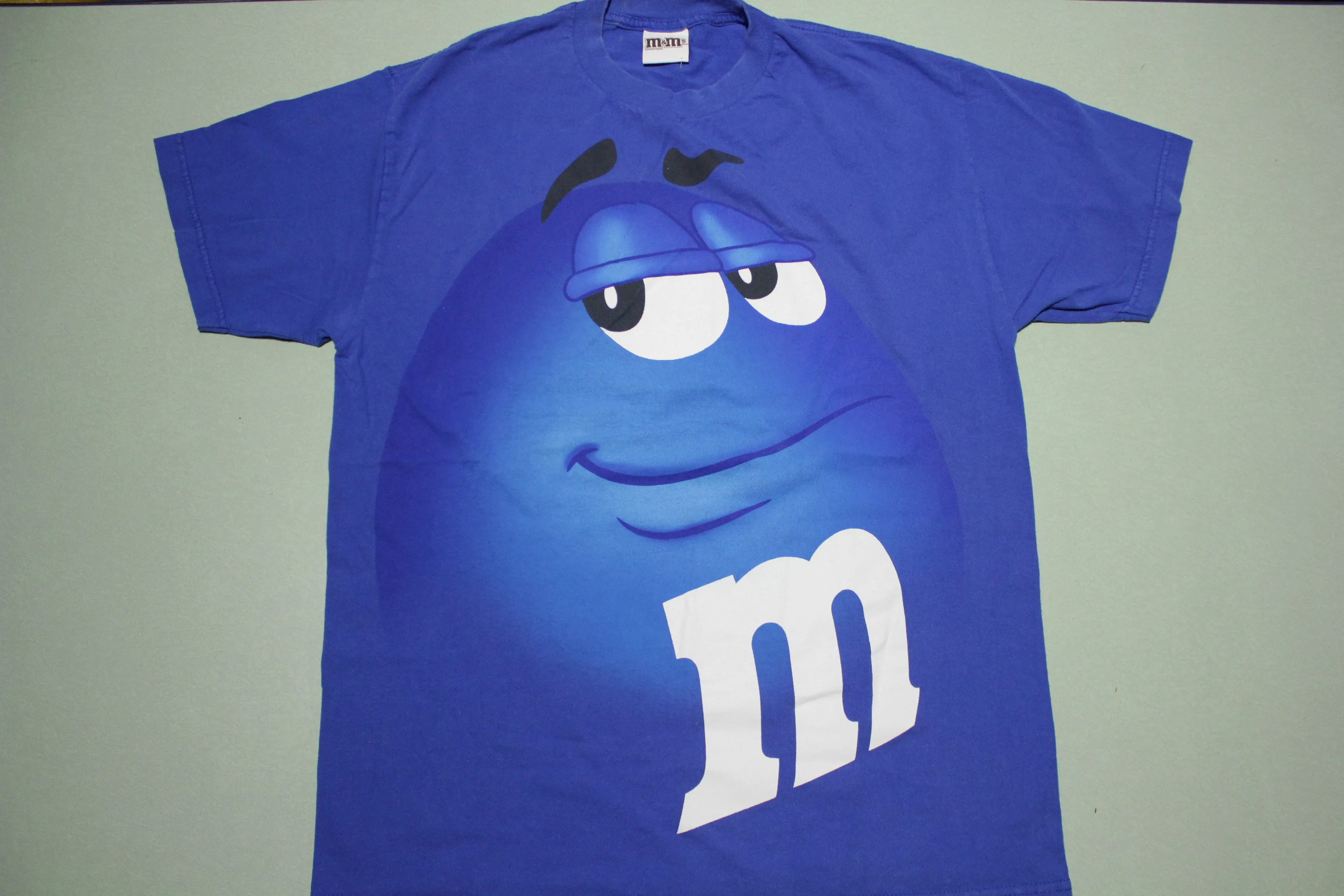 Blue M&M Candy Snacks Vintage 00's T-Shirt