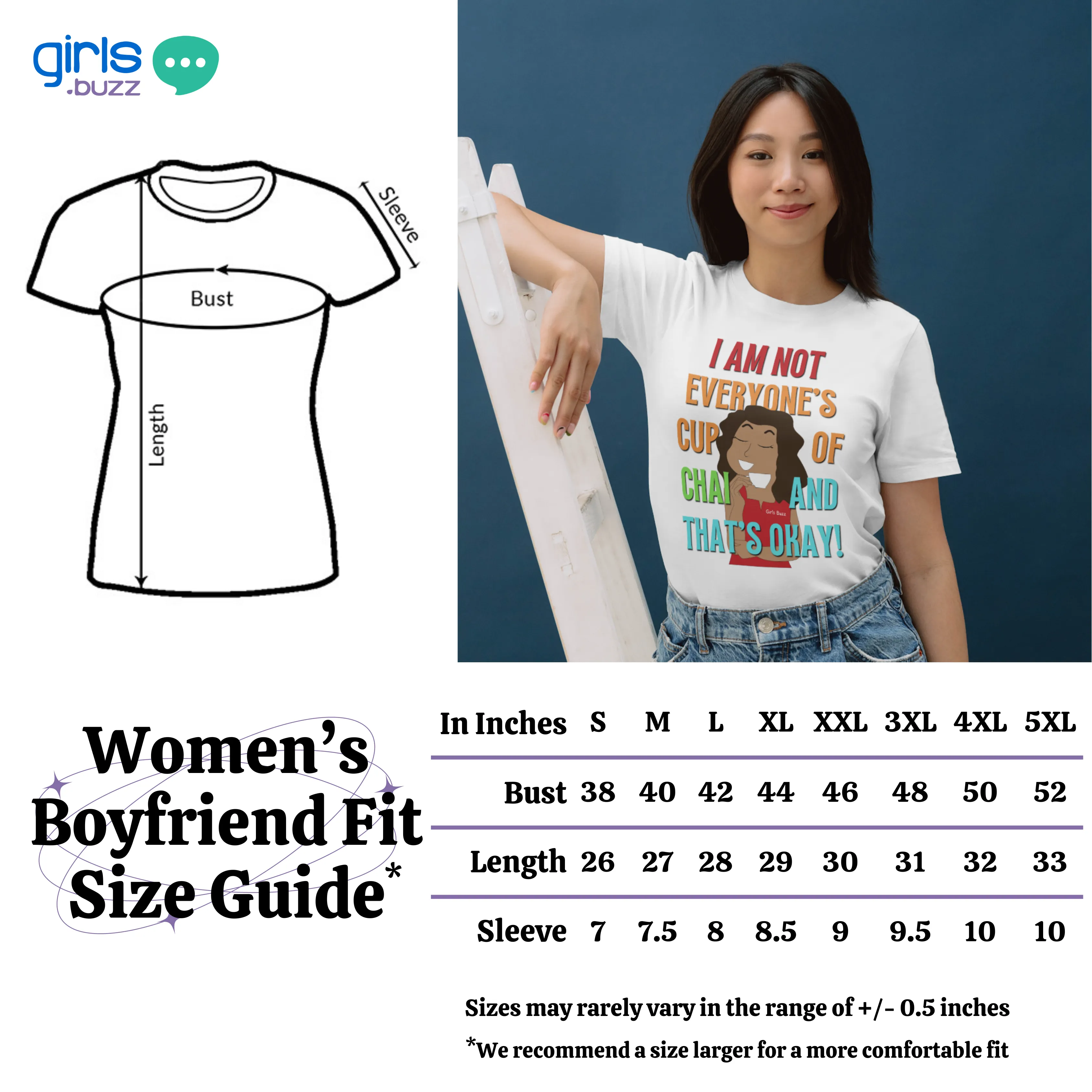 Boyfriend Fit Black Women Cotton Tshirt - Women Rule The World