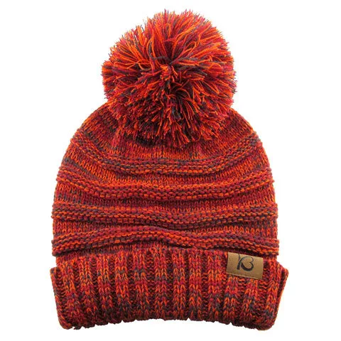 Cable Knit Ribbed Chunky Pom Pom Beanie Hat