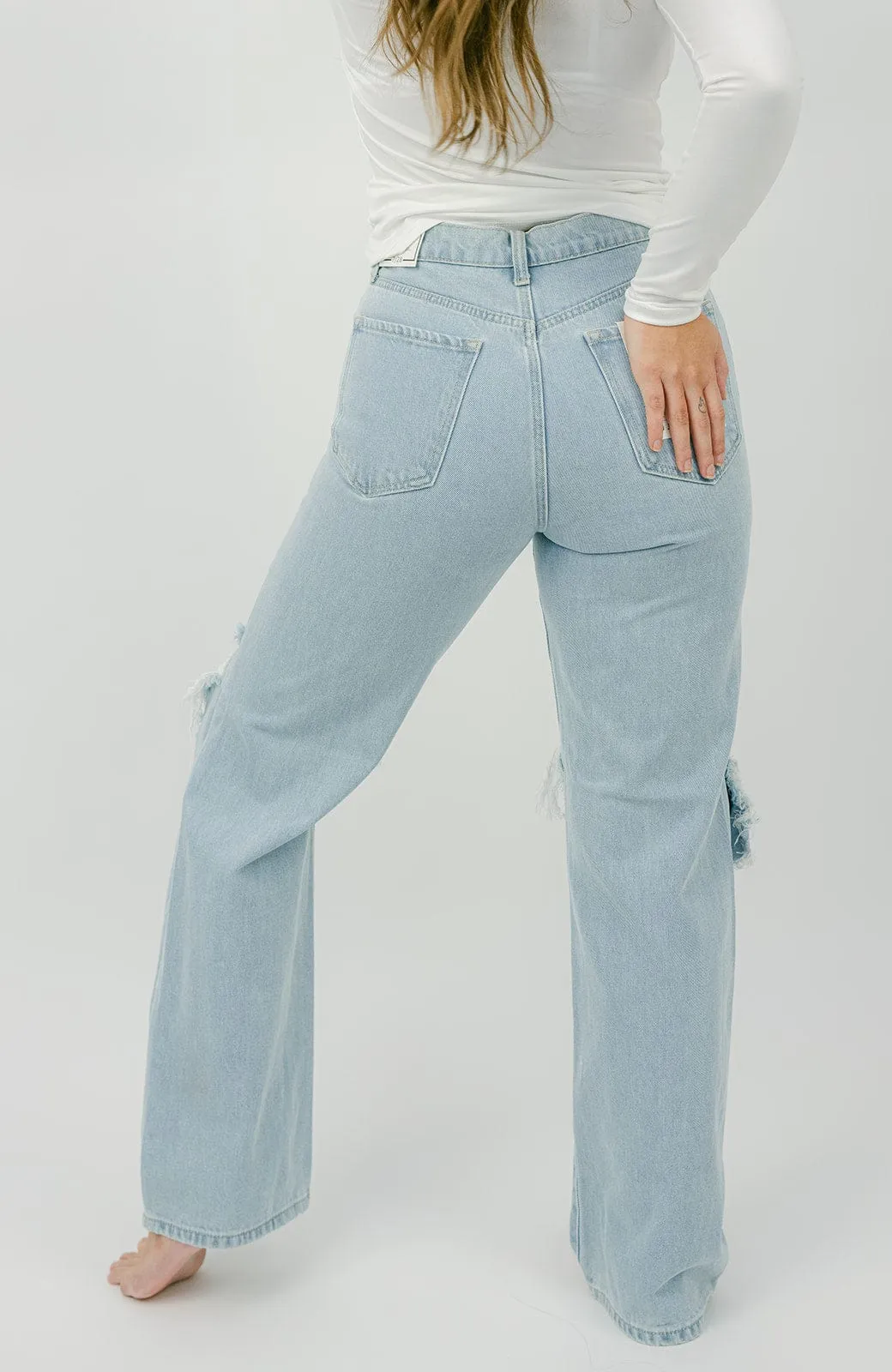 Cello Light Wash Super High Rise Dad Jean