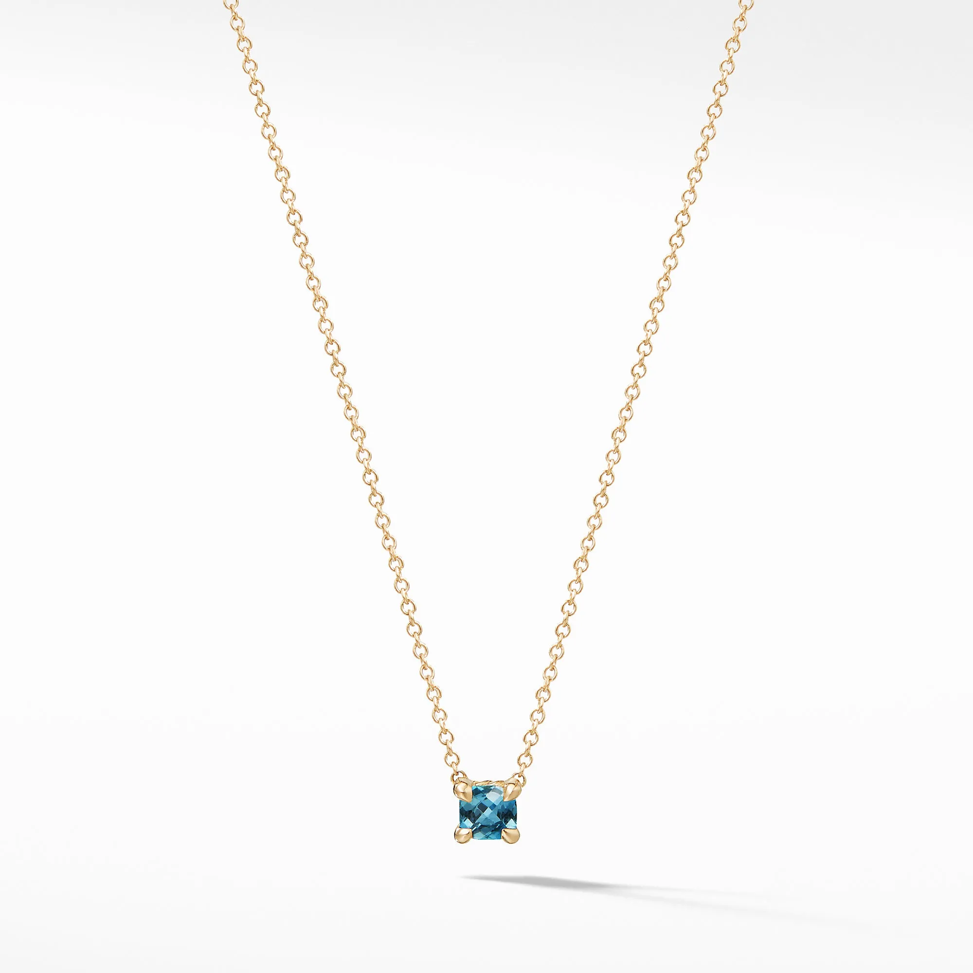 Chatelaine Kids Necklace with Hampton Blue Topaz in 18K Gold, 4mm