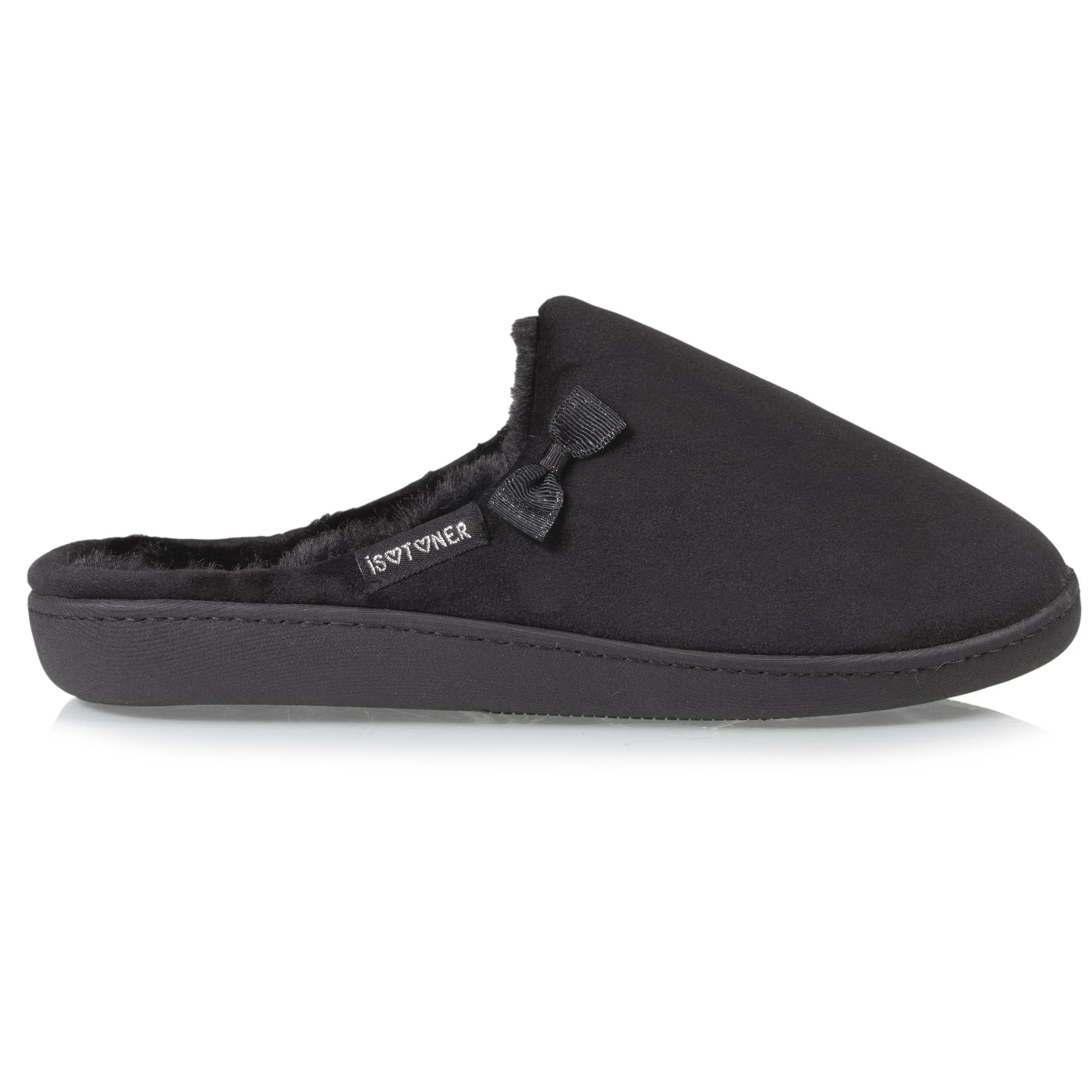 Chaussons mules Femme imitation fourrure Noir