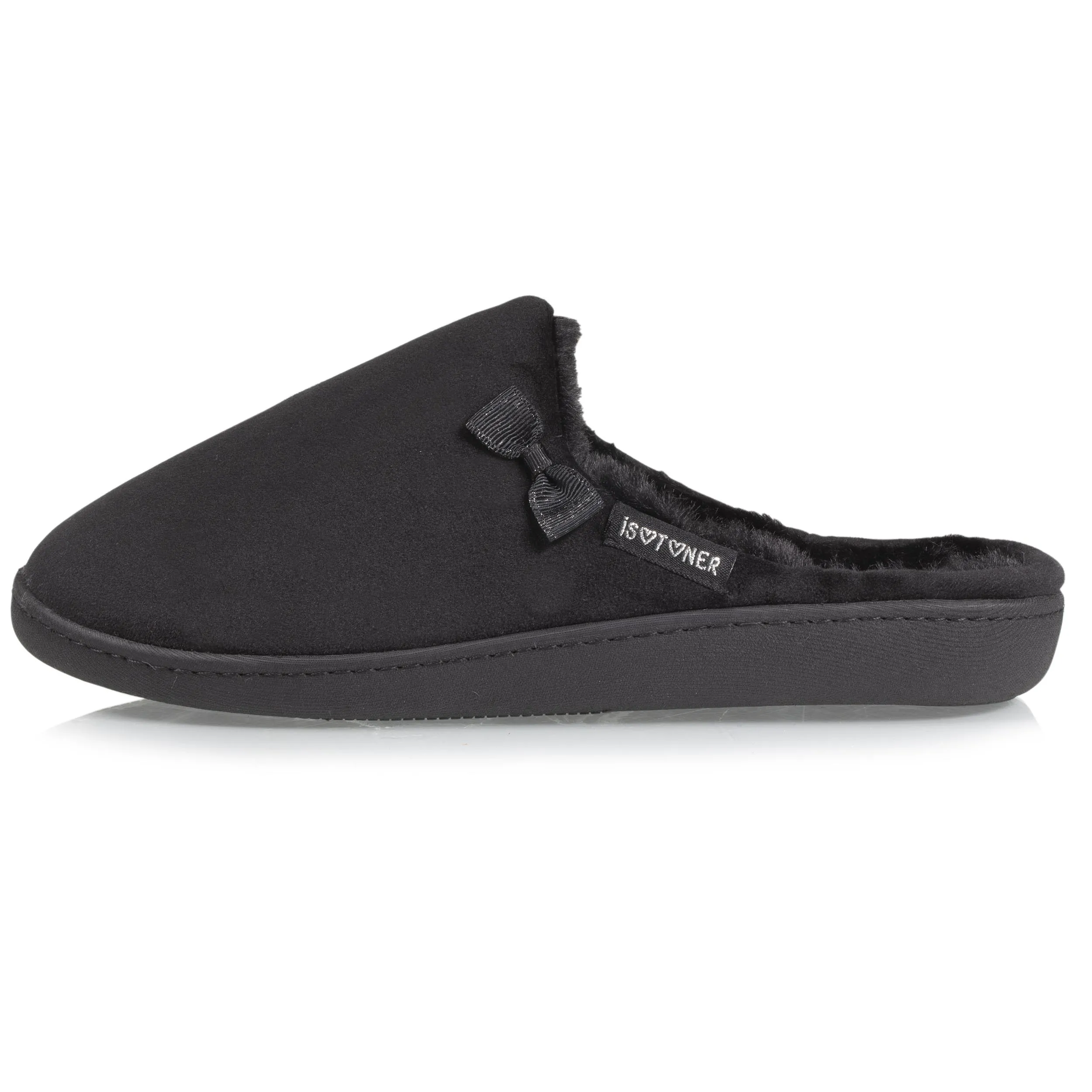 Chaussons mules Femme imitation fourrure Noir