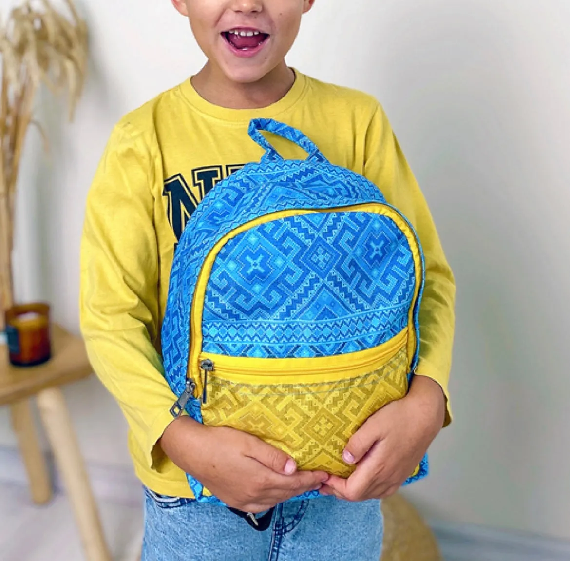 Children's Backpack Blue and Yellow