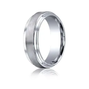 Cobalt 8mm comfort-fit band features a satin-finished center