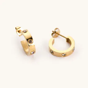 Corinne Waterproof Gold Hoops