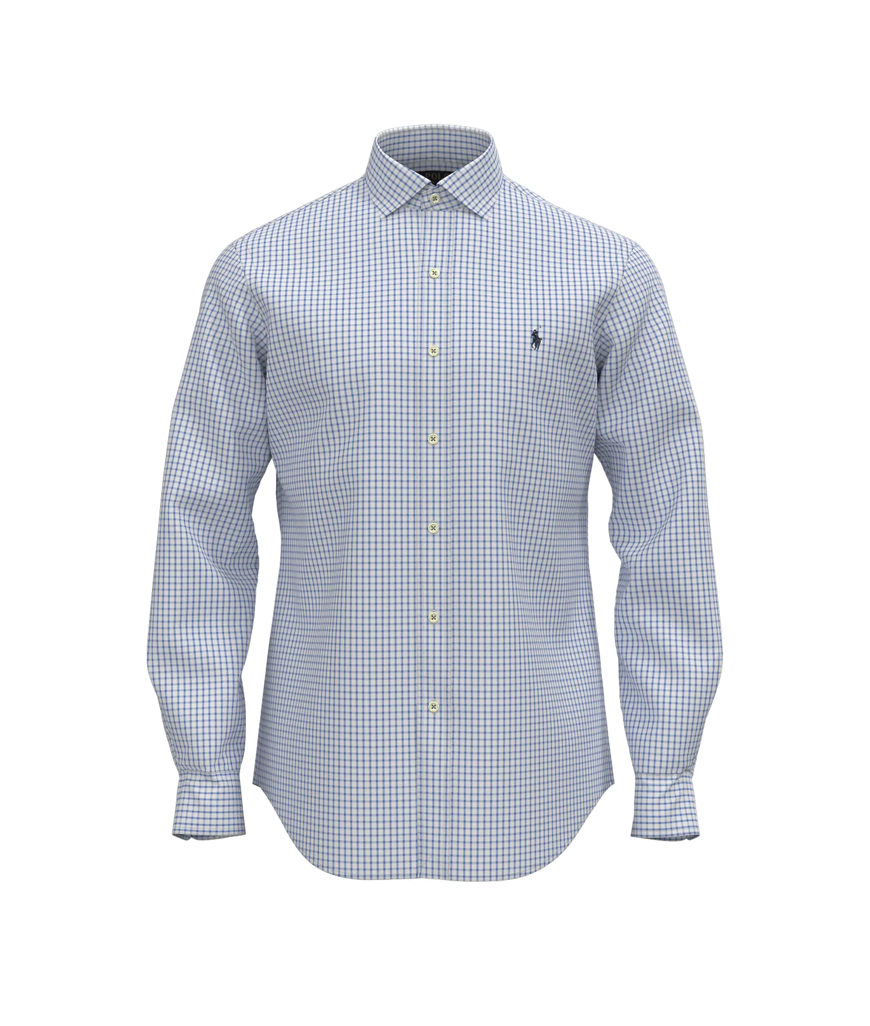 Custom Fit Gingham Poplin Shirt - Blue