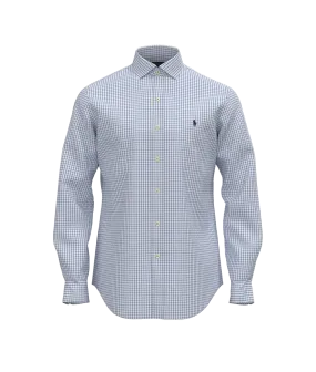 Custom Fit Gingham Poplin Shirt - Blue