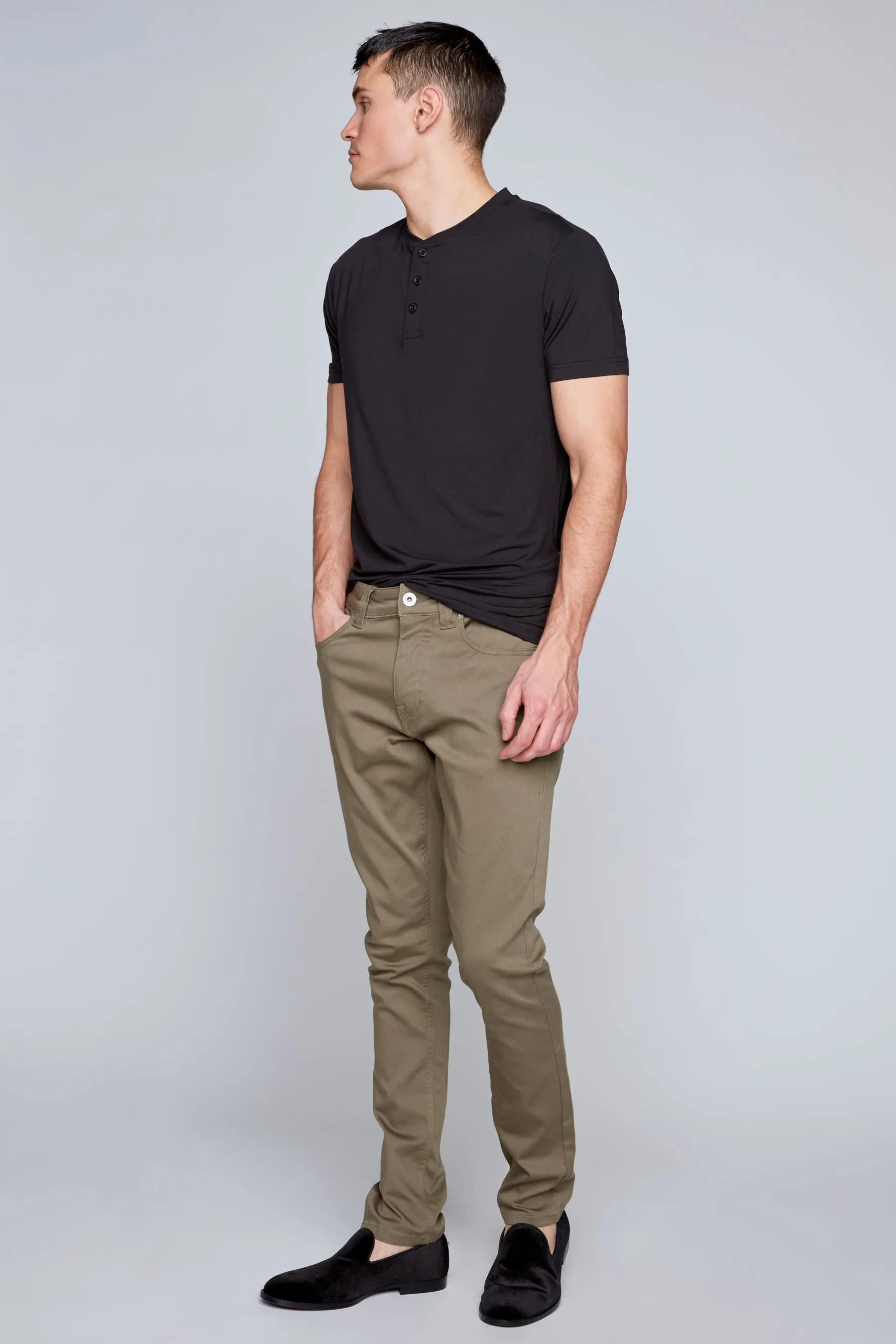 Deluxe 5 Pocket Slim Fit Pants - Olive