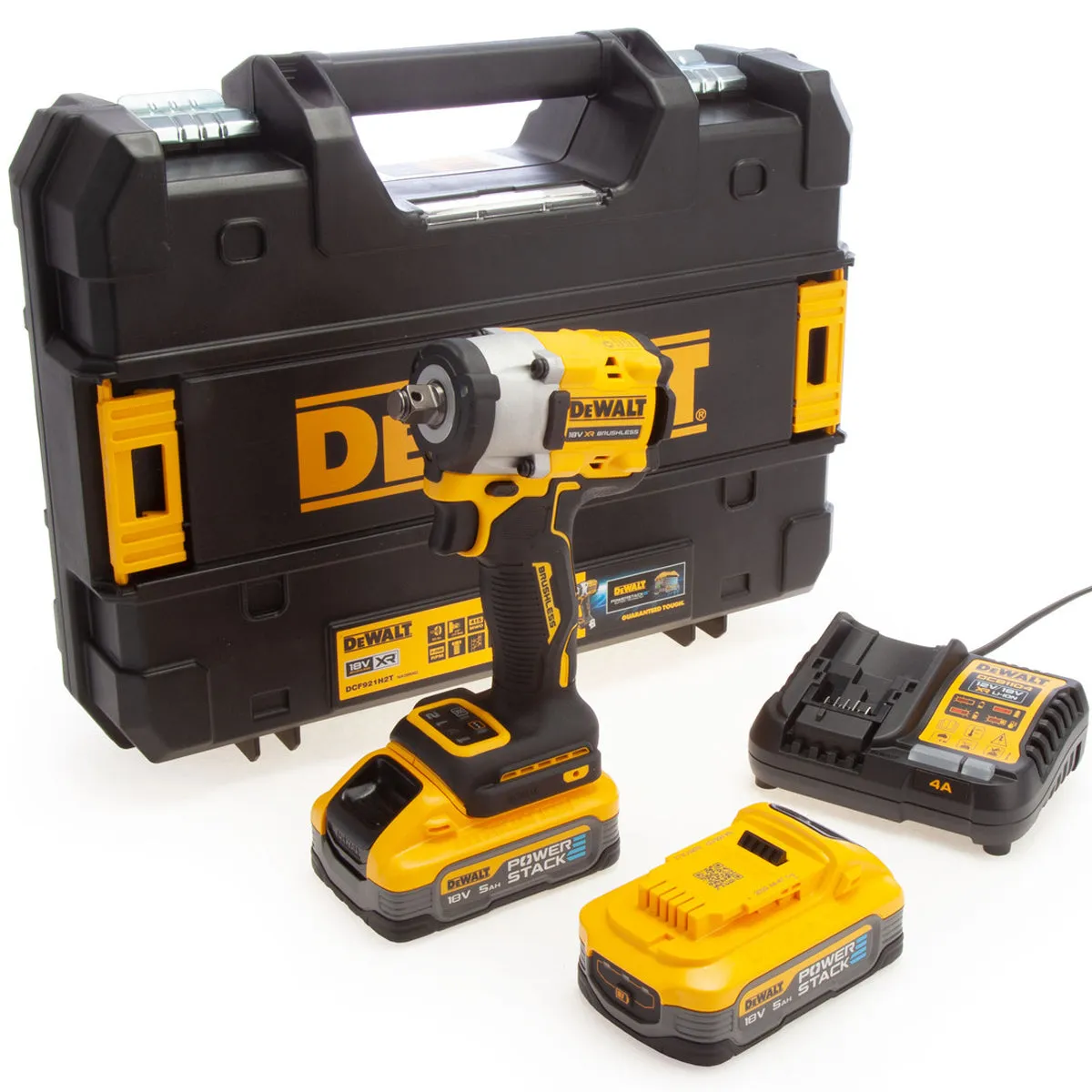 Dewalt DCF921H2T-GB 18V XR Brushless 1/2” Impact Wrench with 2x 5.0Ah Batteries & Charger