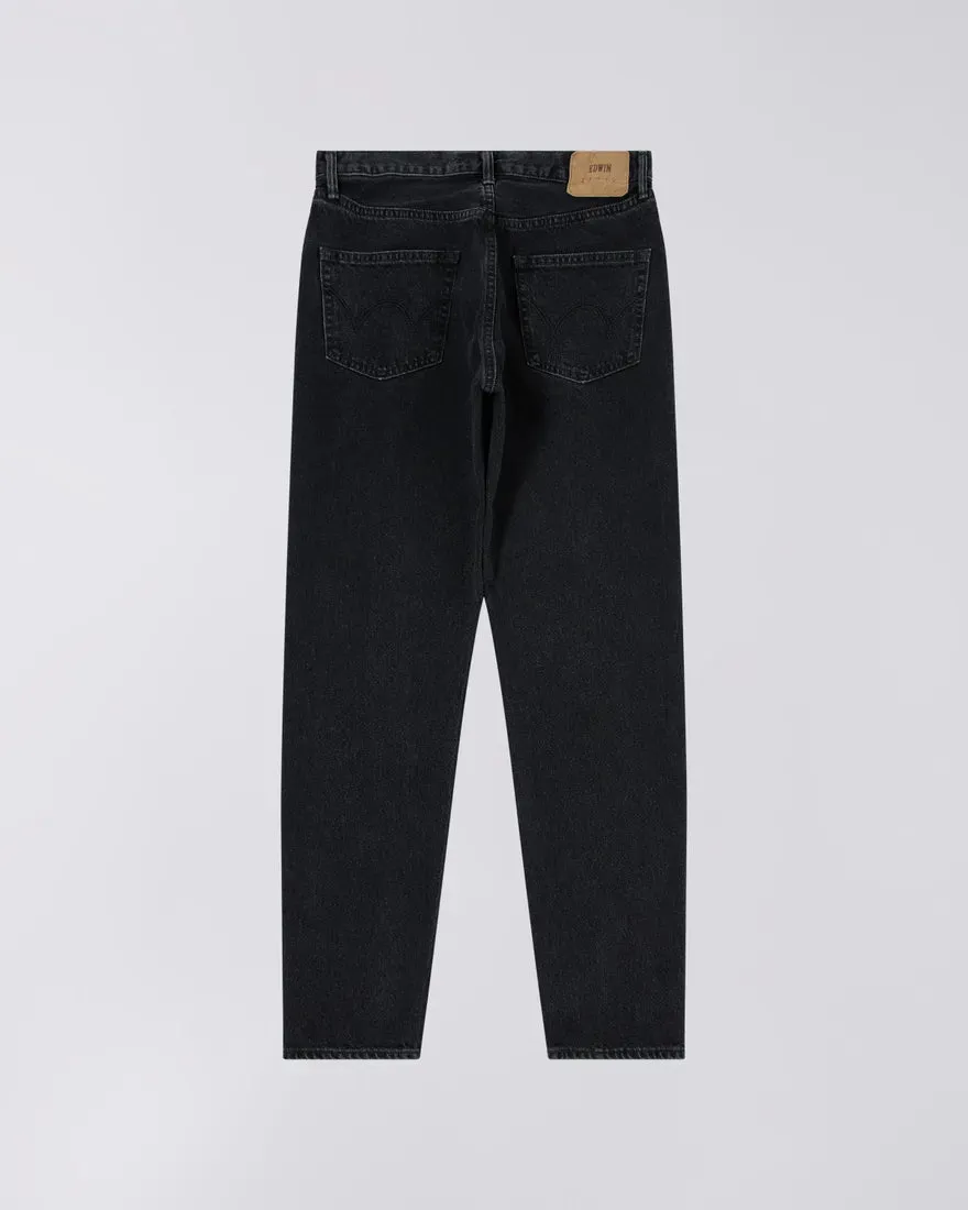 EDWIN Regular Tapered Black Dark Used Made in Japan