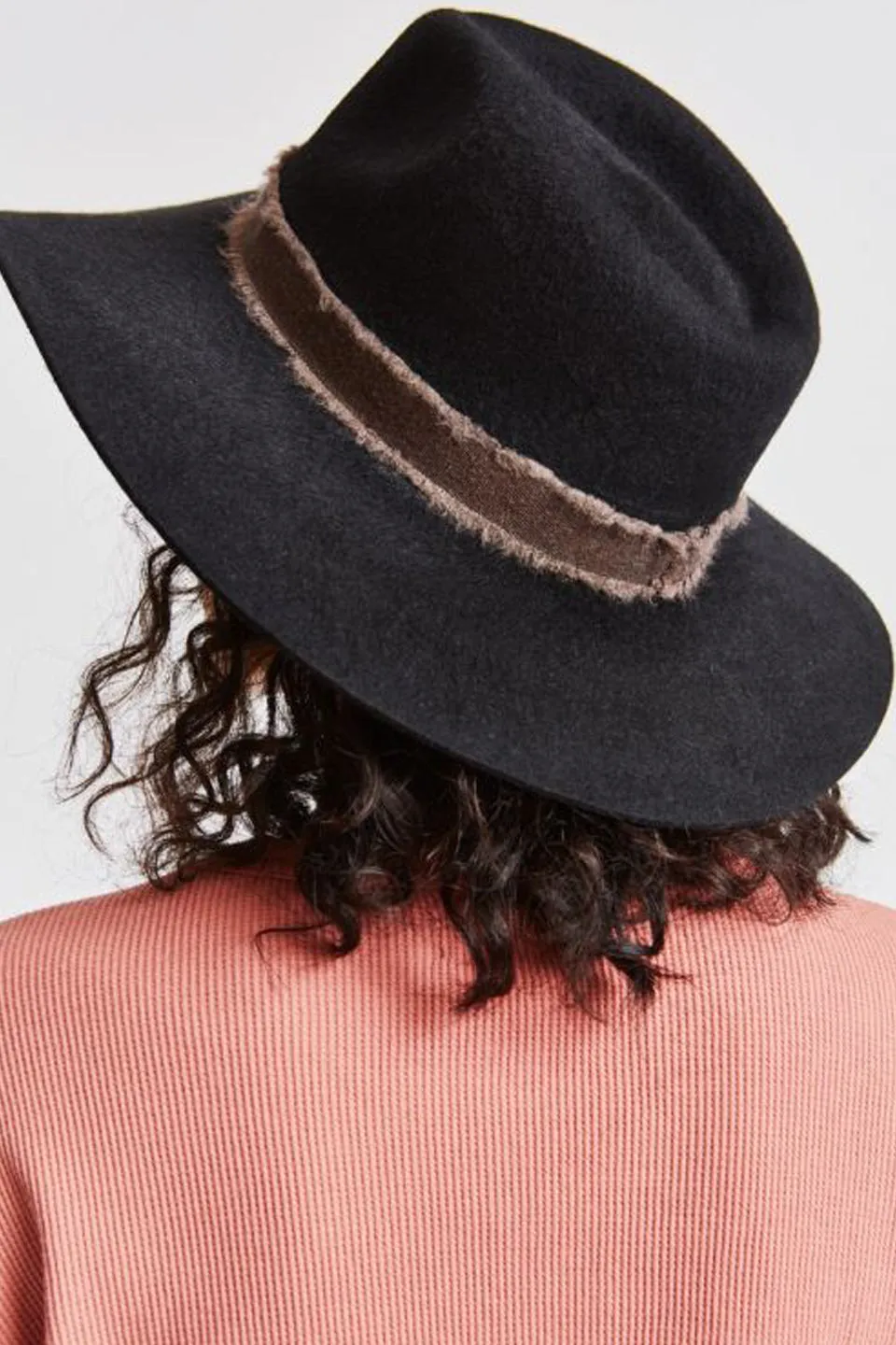 Ella Fedora Felt Black Brown Hat