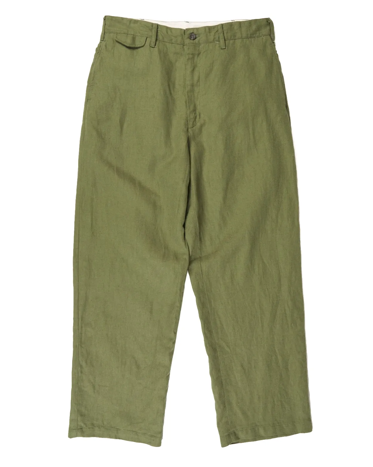 Engineered Garments Olive Cotton Hemp Officer Pant