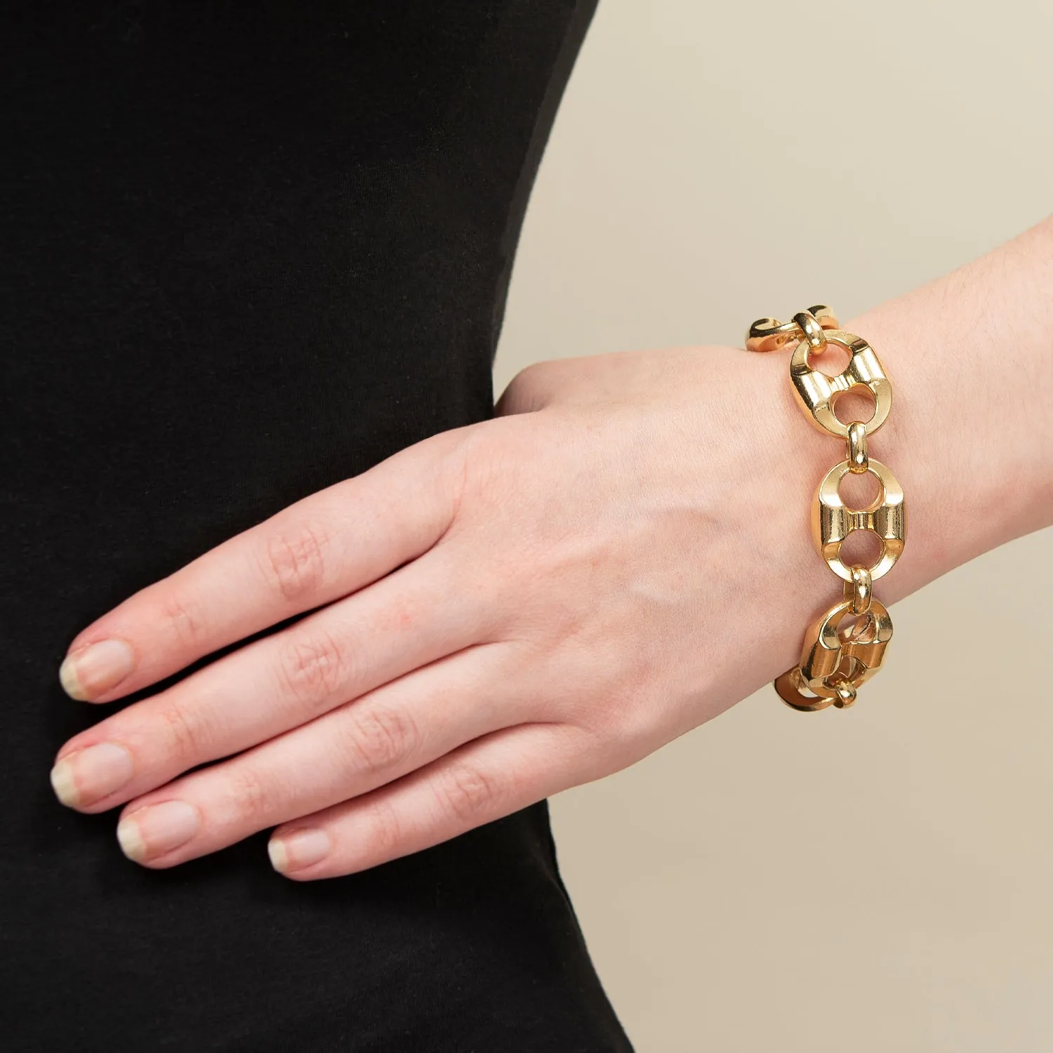 Estate 14k Yellow Gold Anchor Link Bracelet