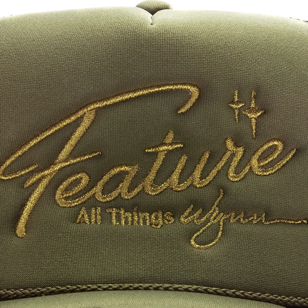 Feature x Wynn Shine Trucker - Olive Green