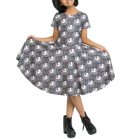 Floral Octopus Kids Twirl Dress