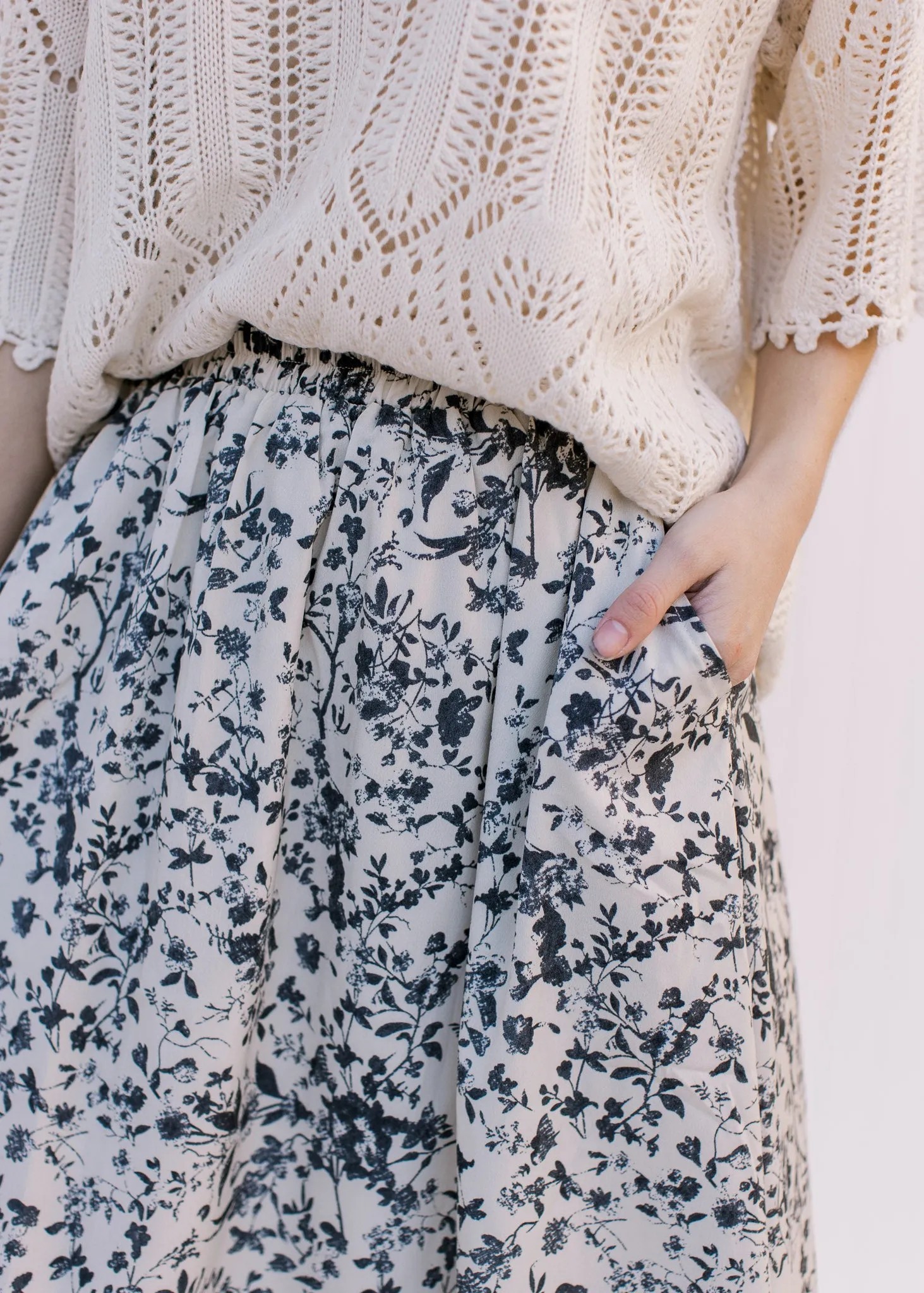 Free Time Blue Print Skirt