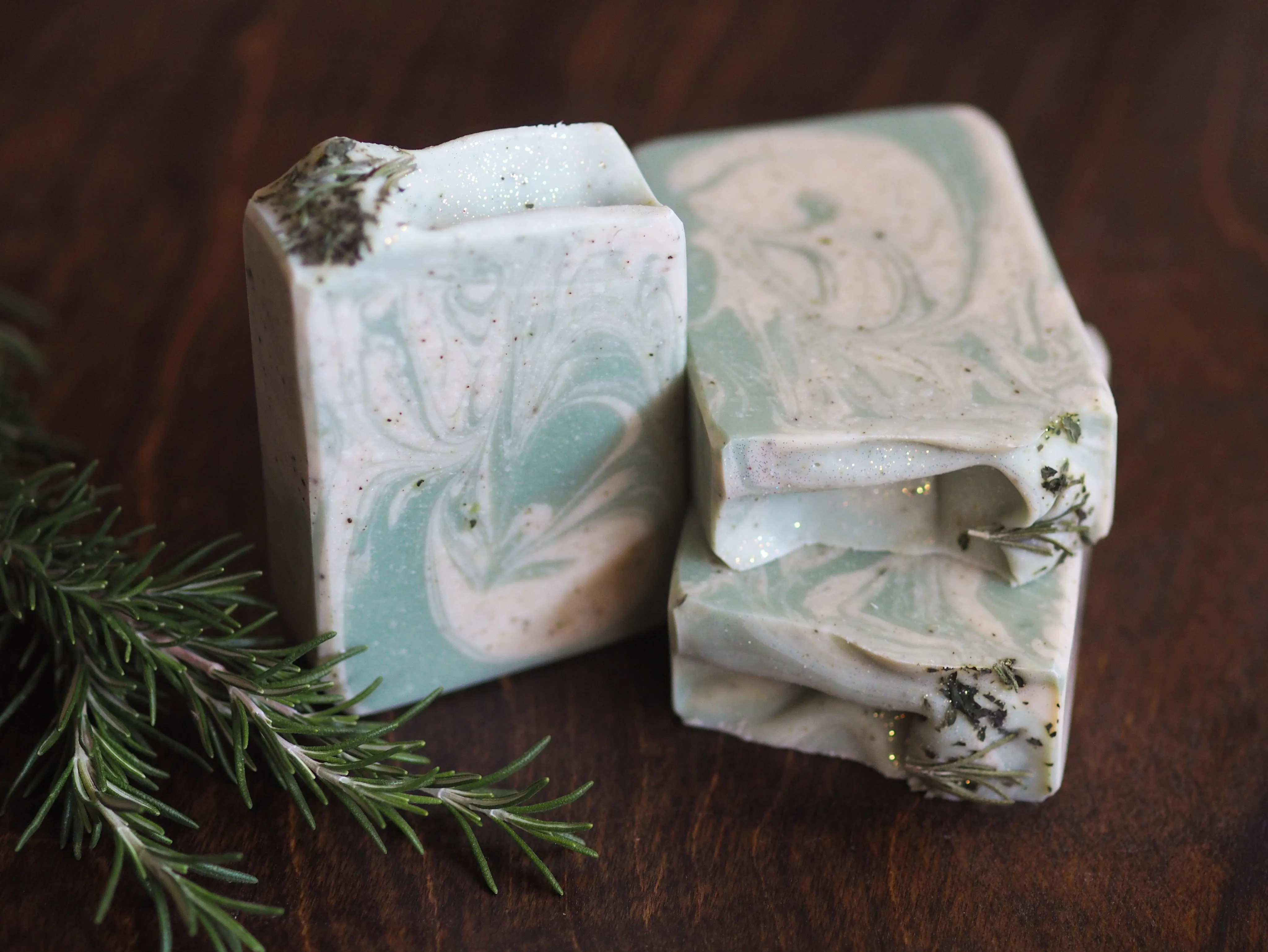 Garden Mint & Rosemary - Homegrown Organic Peppermint and Rosemary - Handmade Vegan Soap