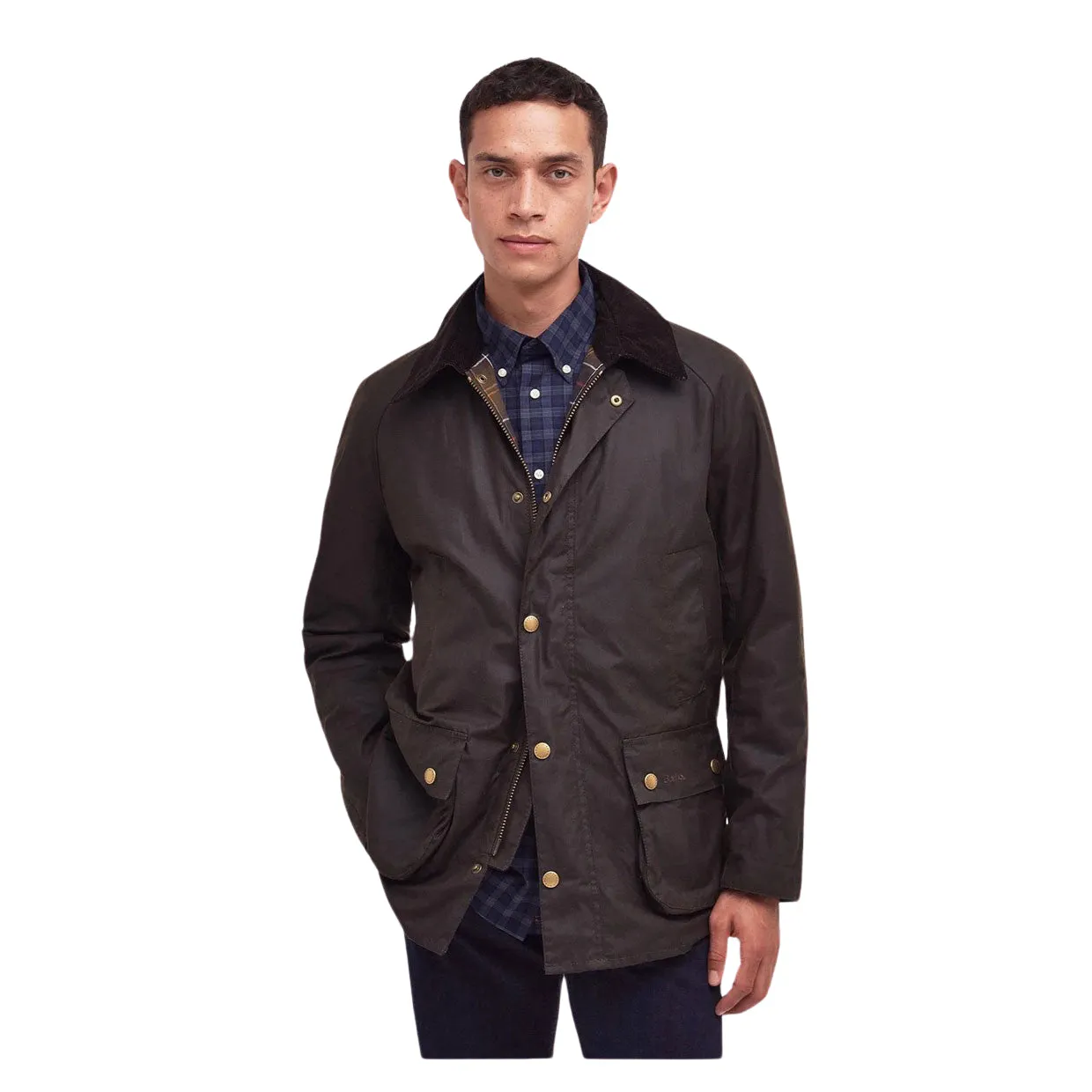 Giubbino Uomo Barbour Ashby Wax Verde Oliva