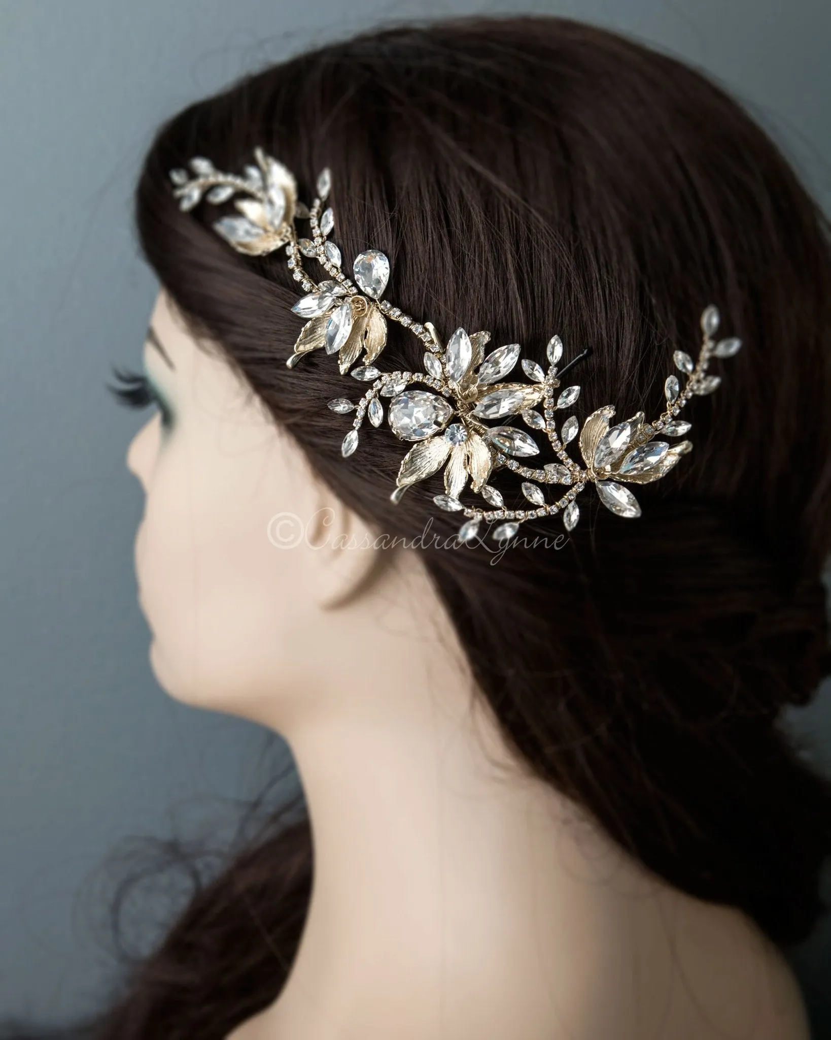 Gold Crystal Bridal Hair Clip