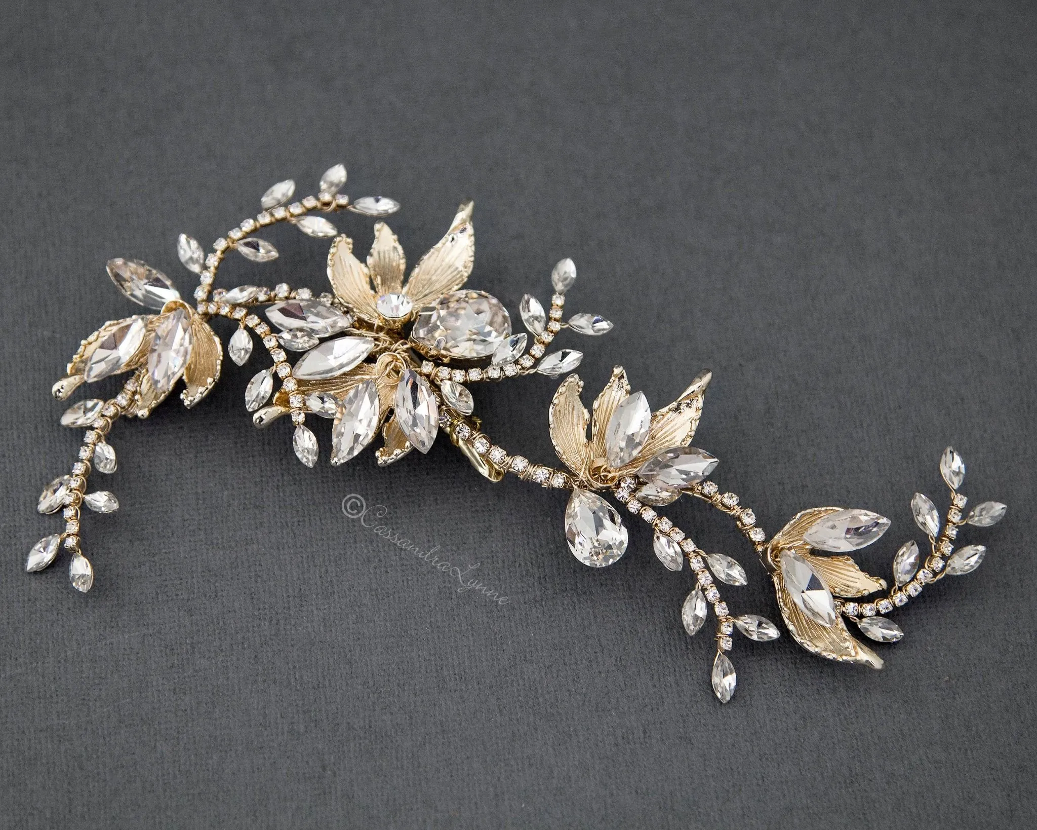 Gold Crystal Bridal Hair Clip