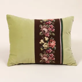 Green & Brown Floral Pillow