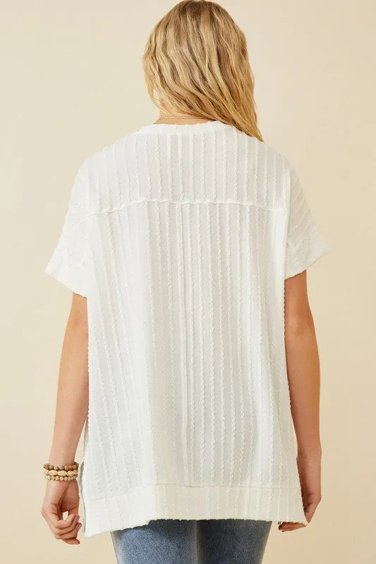 Halle Cable Knit Top in White