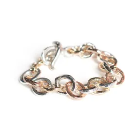 handmade hammered heavy chain bracelet