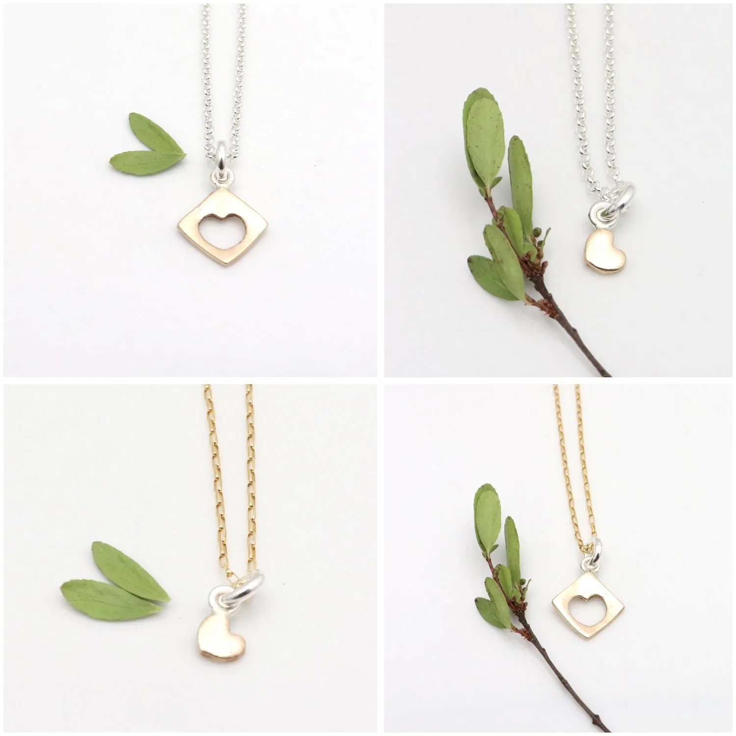 HEART COLLECTION:  CUTOUT HEART NECKLACE - Silver chain